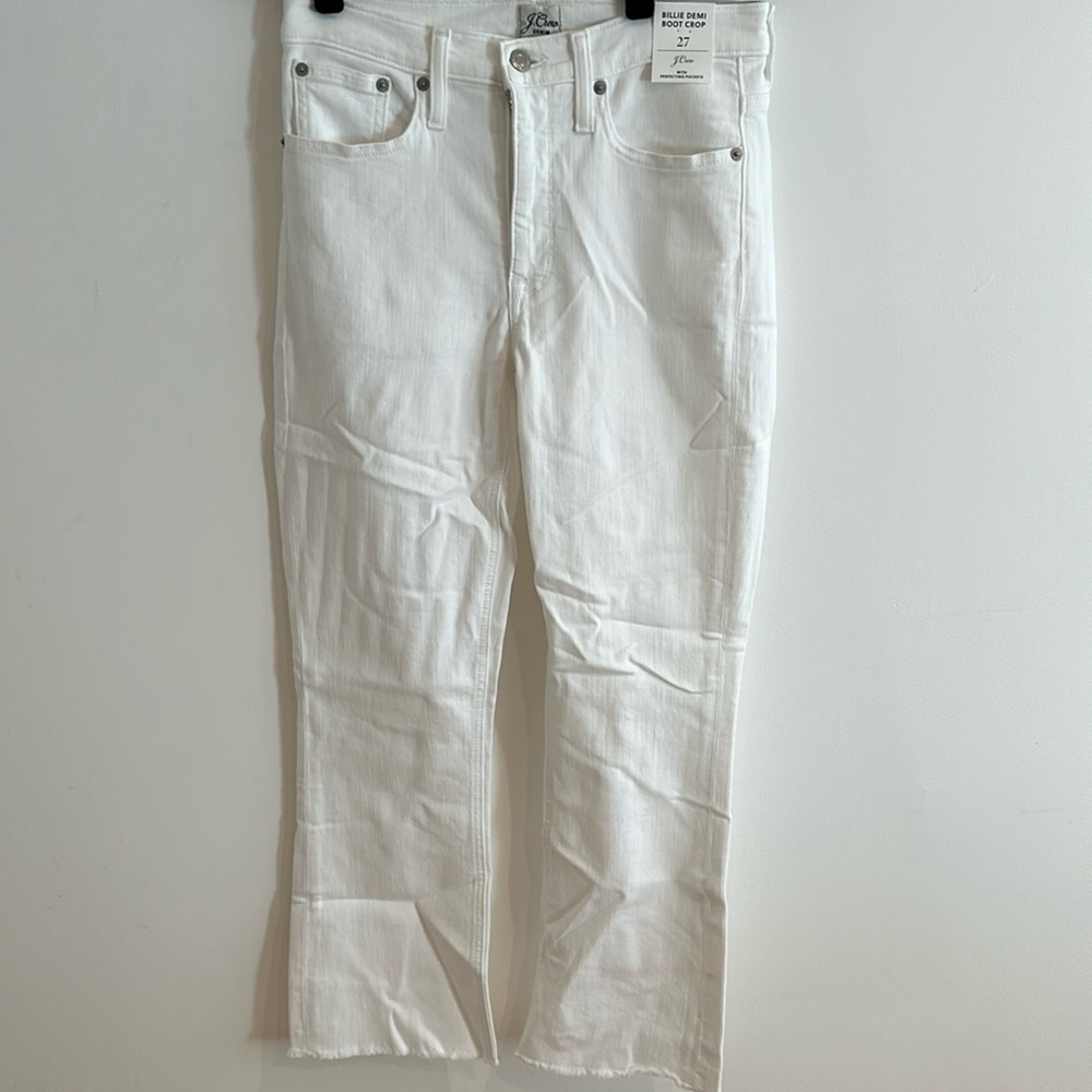 J. Crew Billie White Demi Boot Crop Jeans